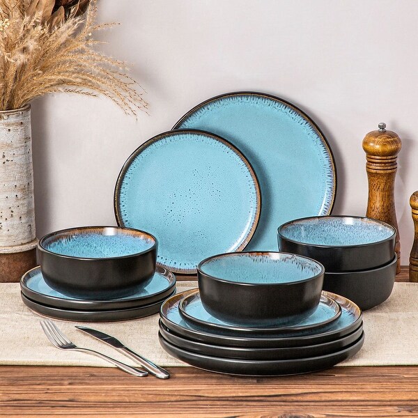 vancasso Amber 16-Piece High-fired Stoneware Dinnerware Set - Bed