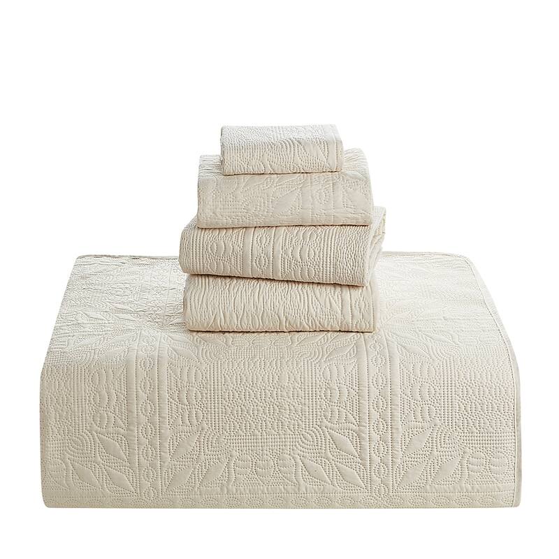 Clara Clark Bedspread Quilt Set - Grid Weave Pinsonic Lightweight Coverlet Set