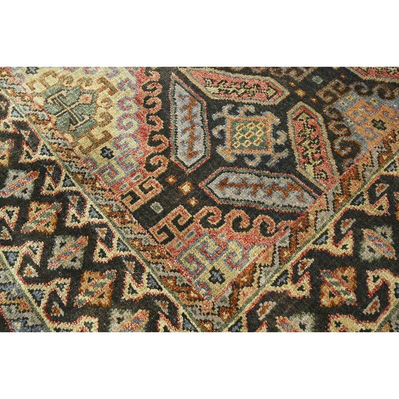 LoomBloom Gold Hand Knotted Transitional Oushak Wool Area Rug - 5' 6'' x 8' 8''
