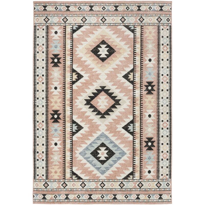 HomeRootsGeometric Bohemian Rectangle Area Rug - 84' X '63' X '0.25