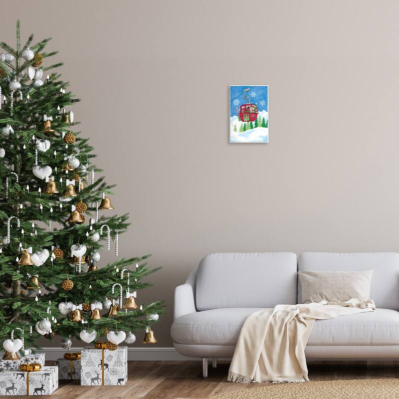 Stupell Snowman on Ski Lift Wall Plaque Art Design By Diane Kater