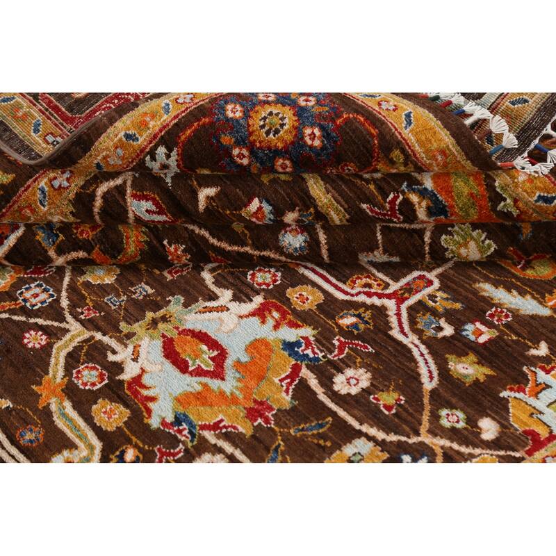 Vegetable Dye Floral Ziegler Wool Area Rug Handmade Oriental Carpet - 6'5" x 9'7"