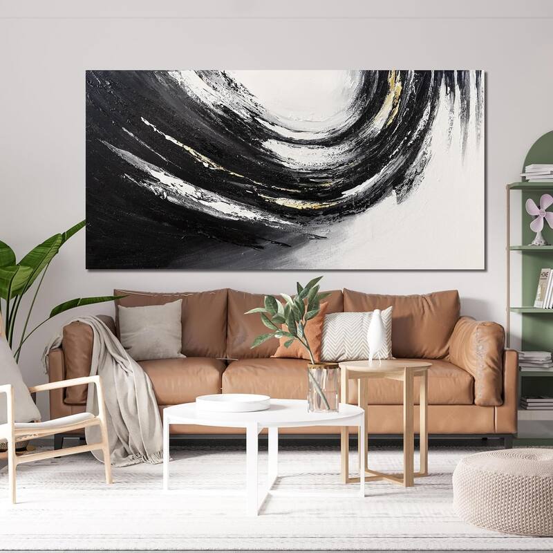 Abstract Art Work Black and Gold Wall Art