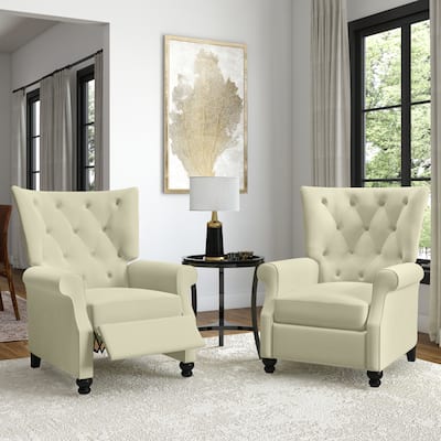 Copper Grove Plush Pushback Recliner Chairs (Set of 2)