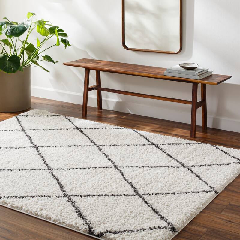 Livabliss Birmingham Geometric Area Rug - Cream / Charcoal - 5' 3" x 7'