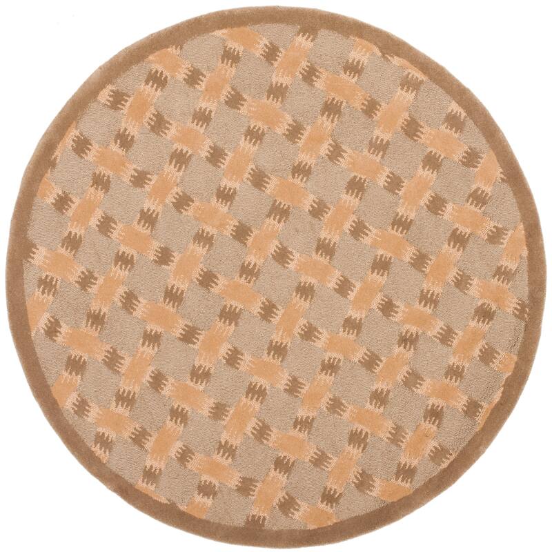 SAFAVIEH Handmade Soho Chelsi Trellis N.Z. Wool Rug - 5' Round - Assorted