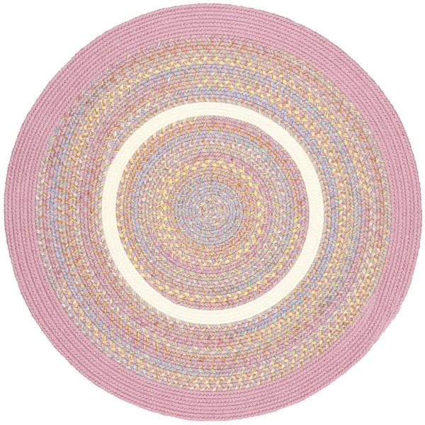 slide 2 of 7, Rhody Rug Kid's Place Indoor/Outdoor Braided Area Rug Pink - 10' Round