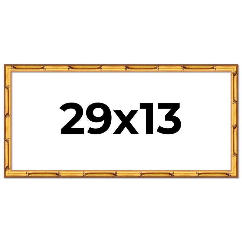 29x13 Frame Gold Bamboo Picture Frame Modern Photo Frame Includes UV Acrylic Shatter Guard Front Acid Free Foam Backing Board