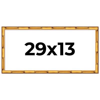 29x13 Frame Gold Bamboo Picture Frame Modern Photo Frame Includes UV Acrylic Shatter Guard Front Acid Free Foam Backing Board