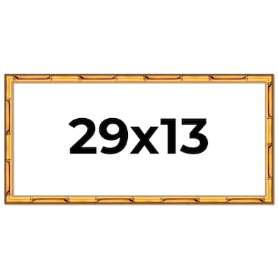 29x13 Frame Gold Bamboo Solid Wood Picture Frame | 1 Inch Moulding