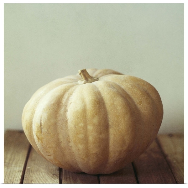 "Pumpkin on wooden table." Poster Print