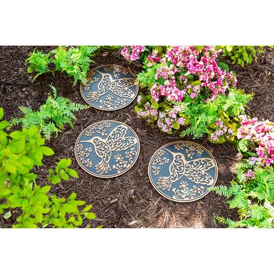 Set of 3 Rubber Stepping Stones, Hummingbird