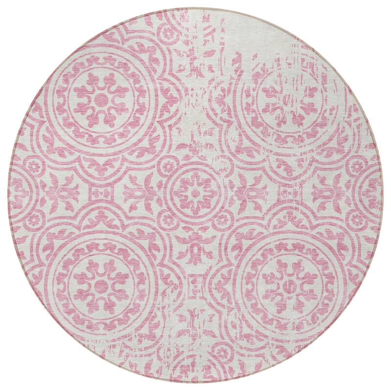 HomeRoots Medallion Transitional Rectangle Outdoor Rug