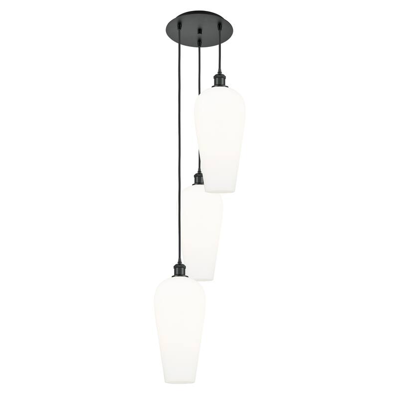 Innovations Lighting Endless Possibilities Ballston - Chelsea - 3 Light 15" Cord Hung Multi Pendant - Matte Black/White