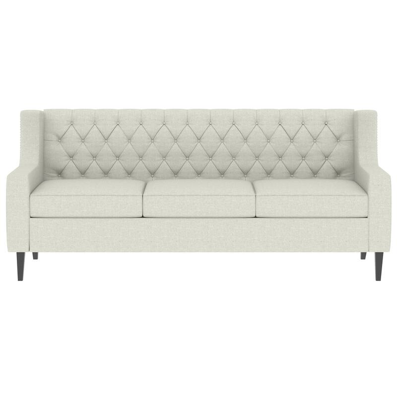 78.75" Mid-Century Modern Sofa with Comfy Cushions, Upholstered Couch for Living Room Button-Tufted Backrest Sofa with Wood Legs