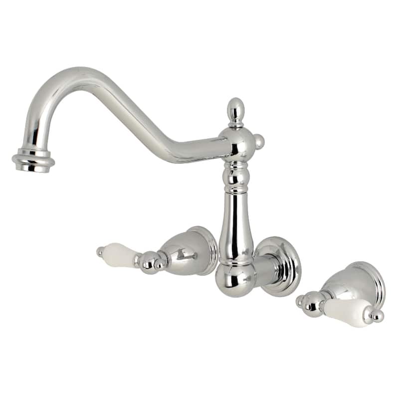 Heritage 3-Hole Wall Mount Roman Tub Faucet in Oil Rubbed Bronze - Polished Chrome