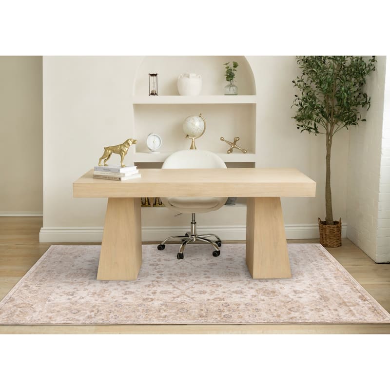 Beige White Grey Elegant Classic Rug