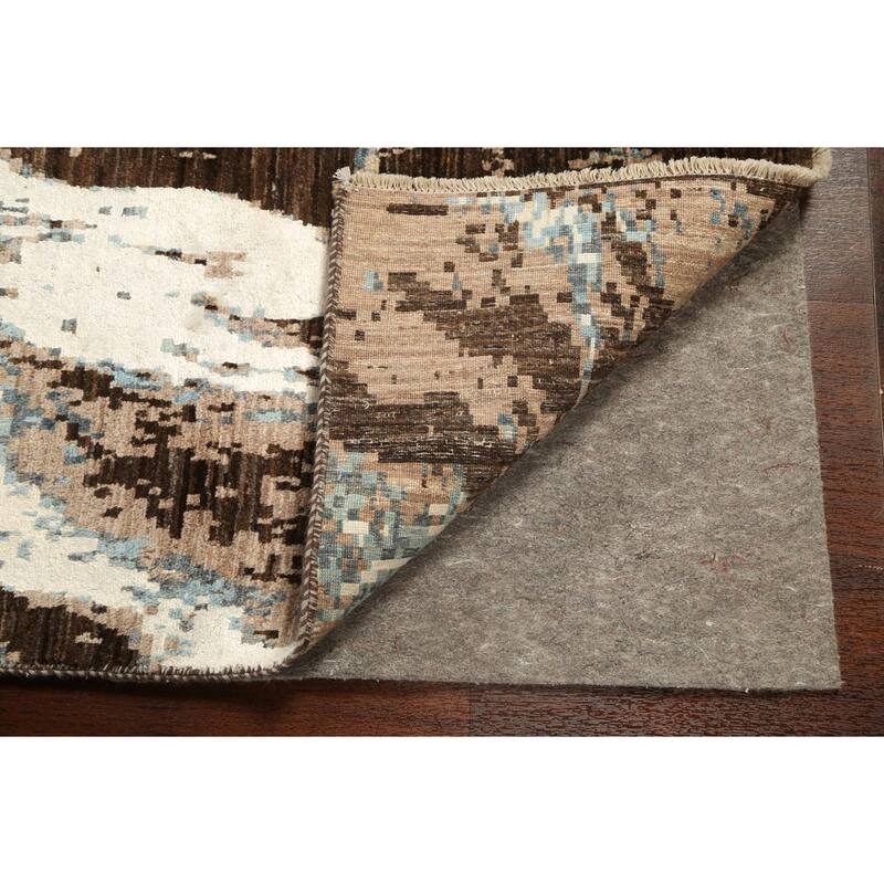 Wool/ Silk Vegetable Dye Oriental Abstract Runner Rug Hand-knotted - 2'7" x 9'10"