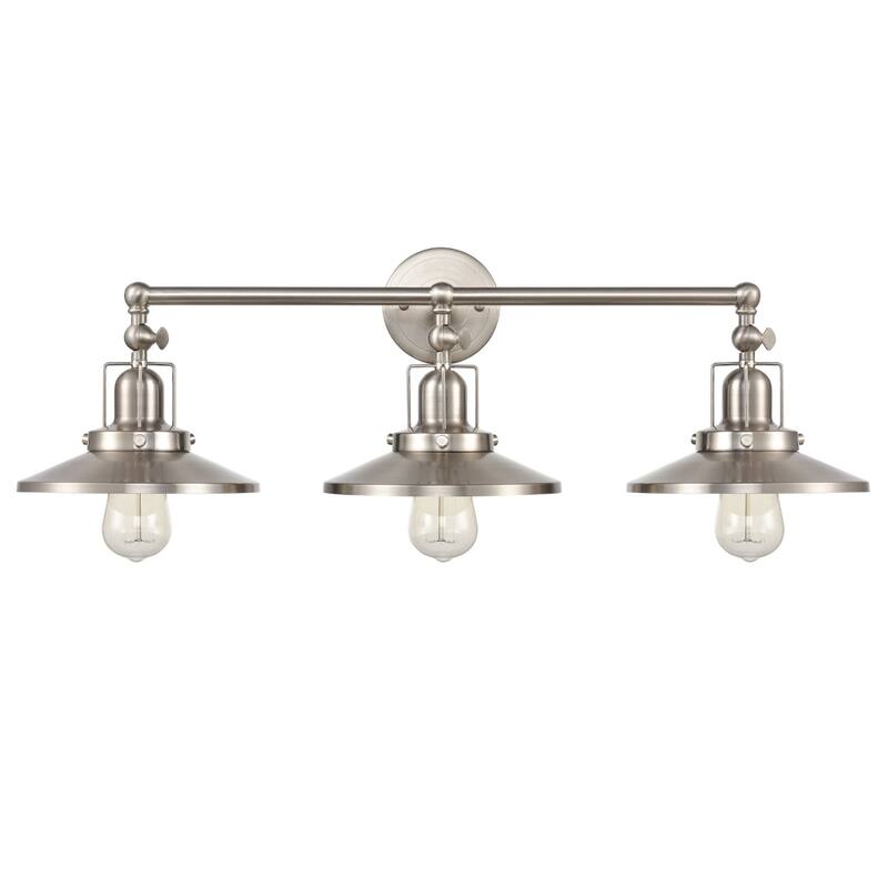 English Pub 18-inch Wide 2-Light Vanity Light in Satin Nickel