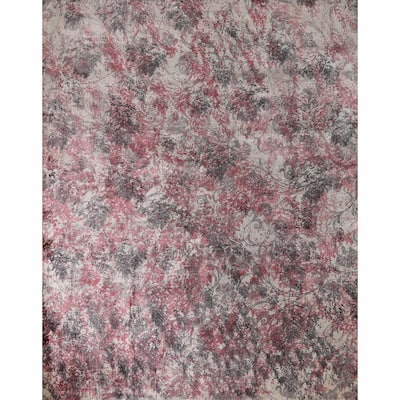 Modern Abstract Indian Rug Hand-Knotted Wool Carpet - 8'2"x 9'9"