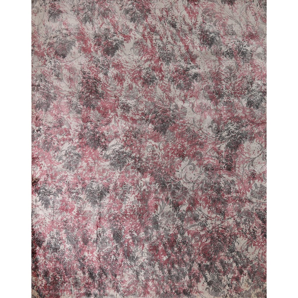 Modern Abstract Indian Rug Hand-Knotted Wool Carpet - 8'2"x 9'9"
