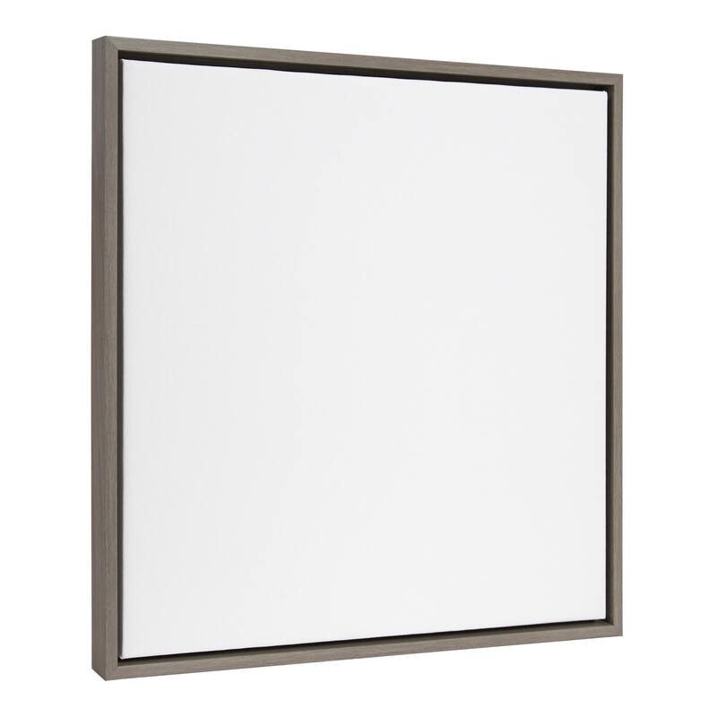 Kate and Laurel Sylvie Blank Framed Canvas - 22x22 - Grey
