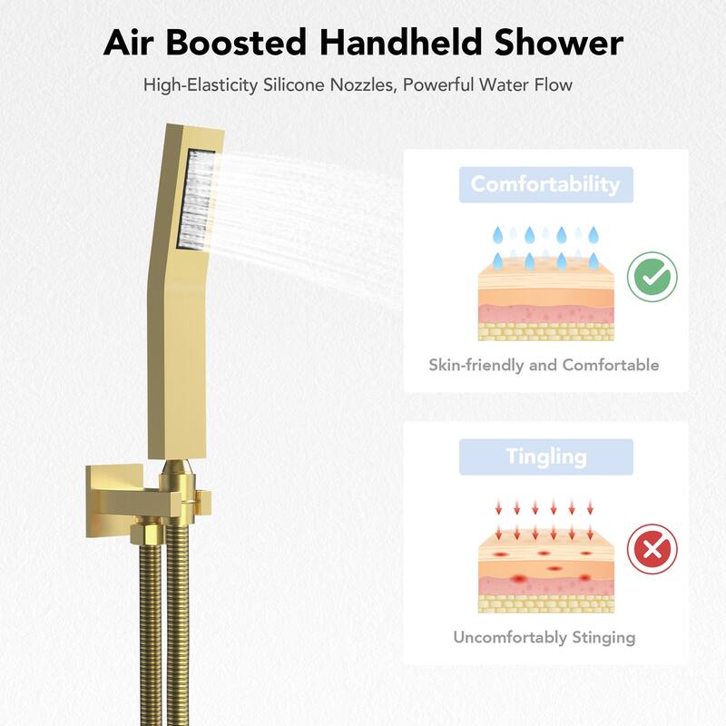 EVERSTEIN Dual Shower System 12" Rain Shower Head with High Pressure Handheld Sprays