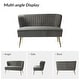 preview thumbnail 33 of 114, HULALA HOME Monica Modern Velvet Curved Tufted Back Loveseat with Metal Tapered Legs