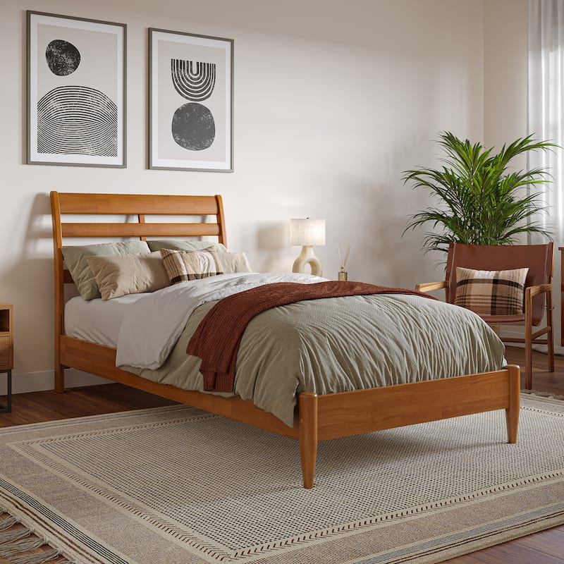 Savannah Solid Wood Low Profile Platform Bed - Light Toffee - Twin XL