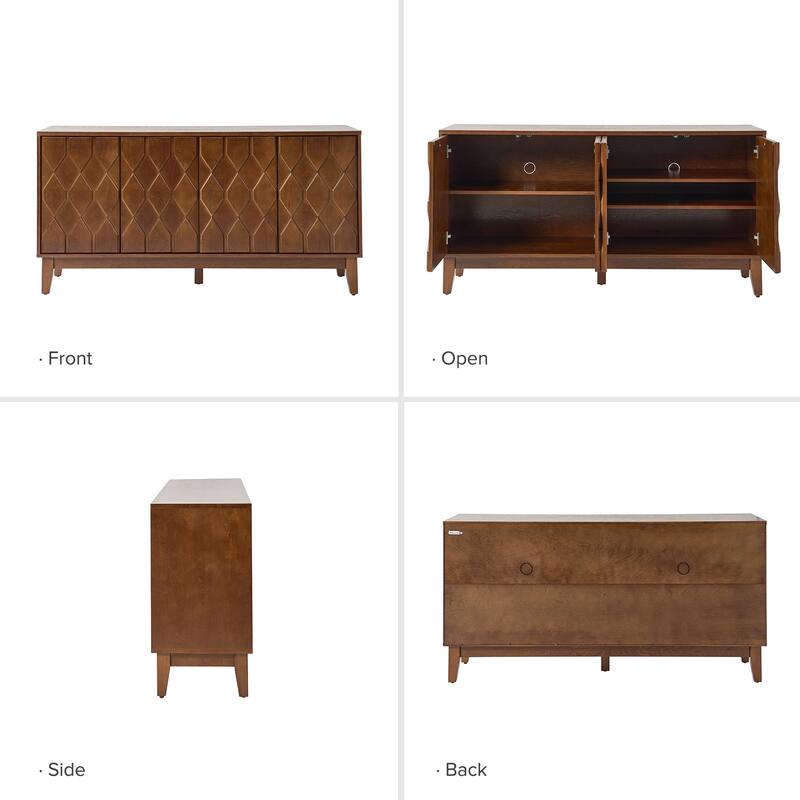 Olympia 60"Modern Storage Sideboard Storage with Adjustable Shelves By HULALA HOME