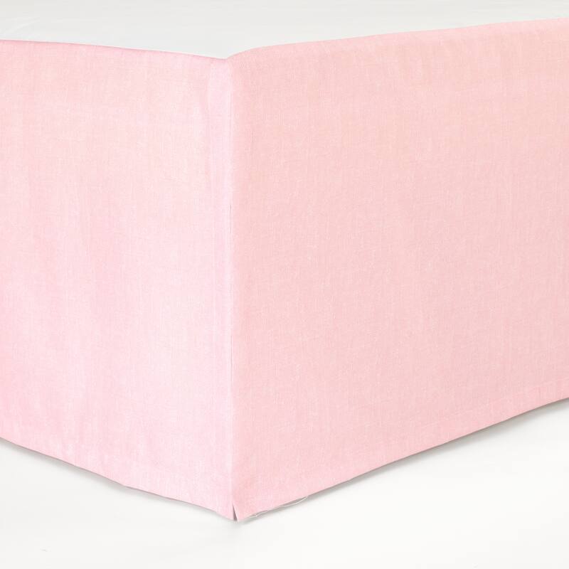 Lush Decor Baby Printed Linen Textured Solid Crib Skirt