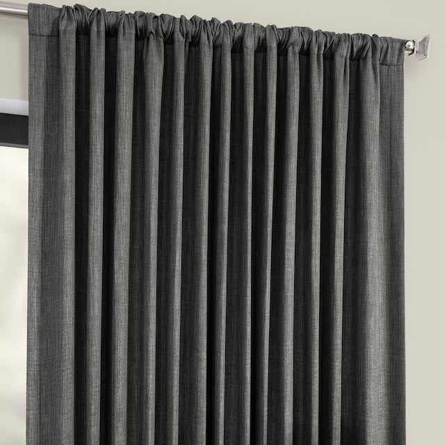 Exclusive Fabrics Faux Linen Extra Wide Room Darkening Curtain Panel