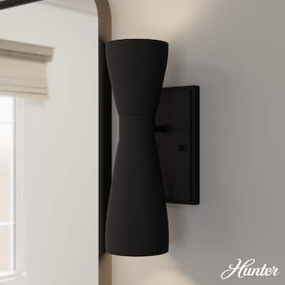 Hunter Zola Black 2-Light Wall Sconce - Bathroom, Bedroom, Dining Room, Hallway - Modern - Designer!
