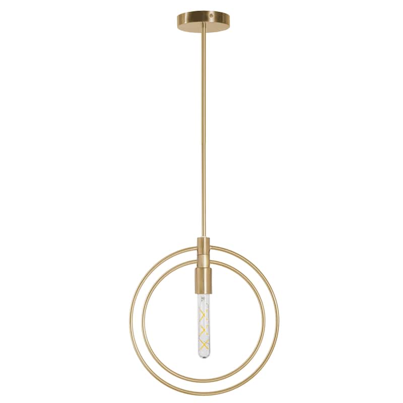 Nyla Single Light Brass Circular Pendant - 14 x 12 x 15