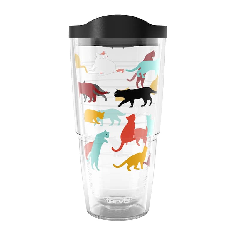 Tervis Pet Love Made in USA Double Walled Insulated Tumbler Travel 24oz, Cat Pounce Love