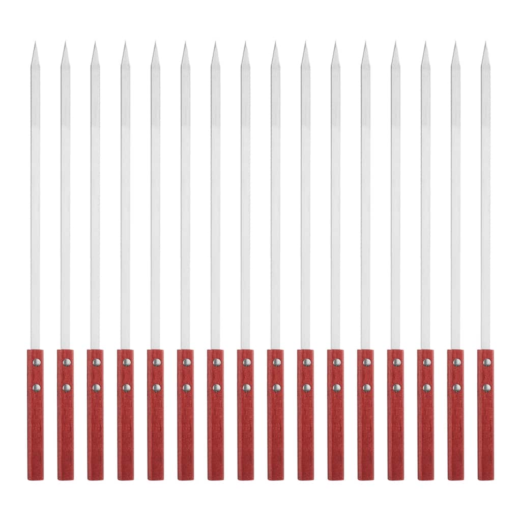 16pcs Kebob Skewers 45cmx10mmx2mm Flat Sticks with Wood Handle - 145cmx10mmx2mm