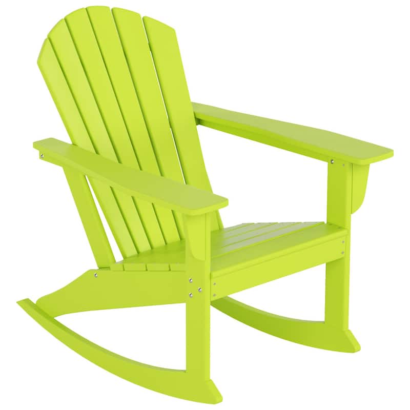 Laguna Hdpe All Weather Outdoor Patio Rocking Chair - Lime