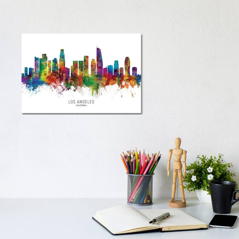 iCanvas "Los Angeles California Skyline" by Michael Tompsett Canvas Print - 8x12x0.75