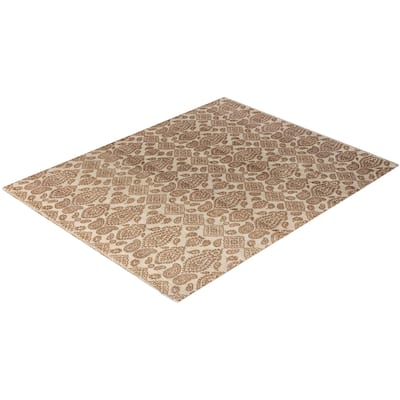 Ikat One-of-a-Kind Hand-Knotted Area Rug - Beige, 8' 3" x 10' 4" - 8' 3" x 10' 4"