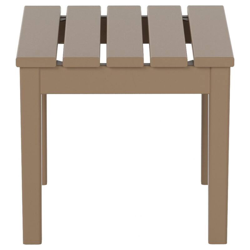 Shoreside HDPE Eco-Friendly All Weather Square Modern 18" Side Table