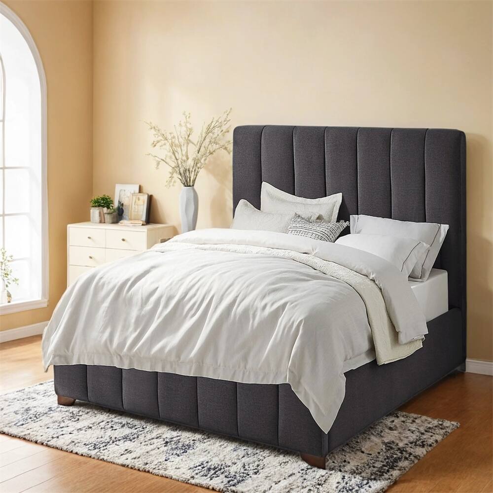 Twin Size Modern Design Bed Frame Upholstered Queen Bed Frame Platform