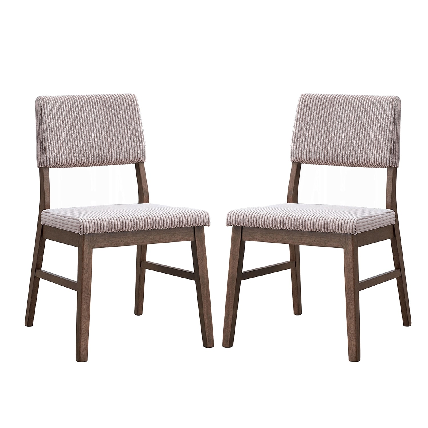 Set of 2 Corduroy Upholstered Dining Chairs