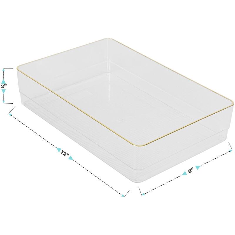 Flash Furniture BE-PB8973-G-3-MS Kerry 2" Tall Office Organizer Set - Clear / Gold