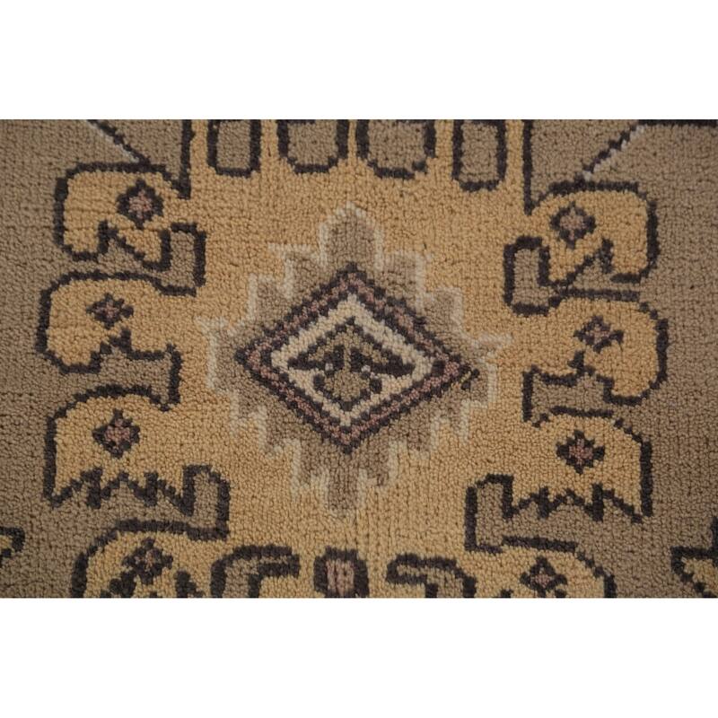 Brown Transitional Oushak Indian Area Rug Handmade Wool Carpet - 9'2"x 11'8"