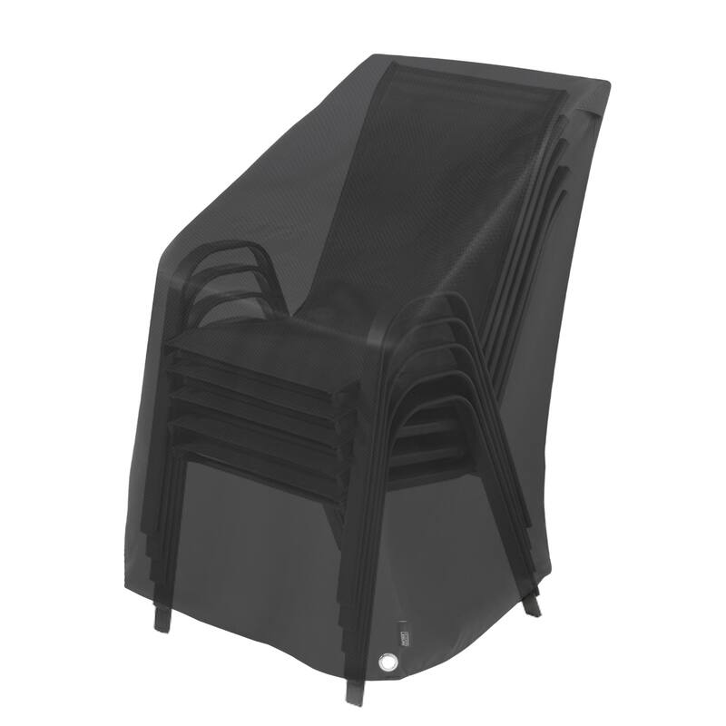 Modern Leisure® Black Diamond Stackable/High Back Patio Chair Cover, Waterproof, 27"L x 27"W x 49"H, Black, 2-Pack