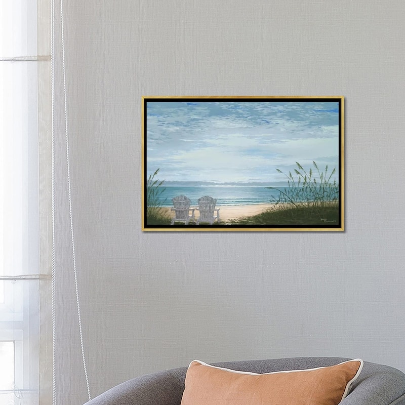 iCanvas "Beach Chairs" by Bruce Nawrocke Framed Canvas Print