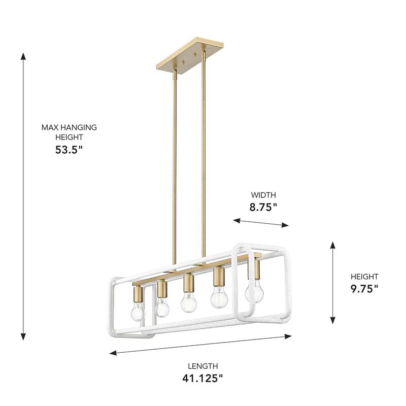 Camden 41.125" Wide 5-Light Linear Pendant