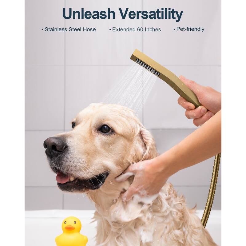 GRANDJOY Shower System Dual Shower Heads 16" and 6" Wall Mounted High Pressure Handheld Spray 6 Body Jets Thermostatic