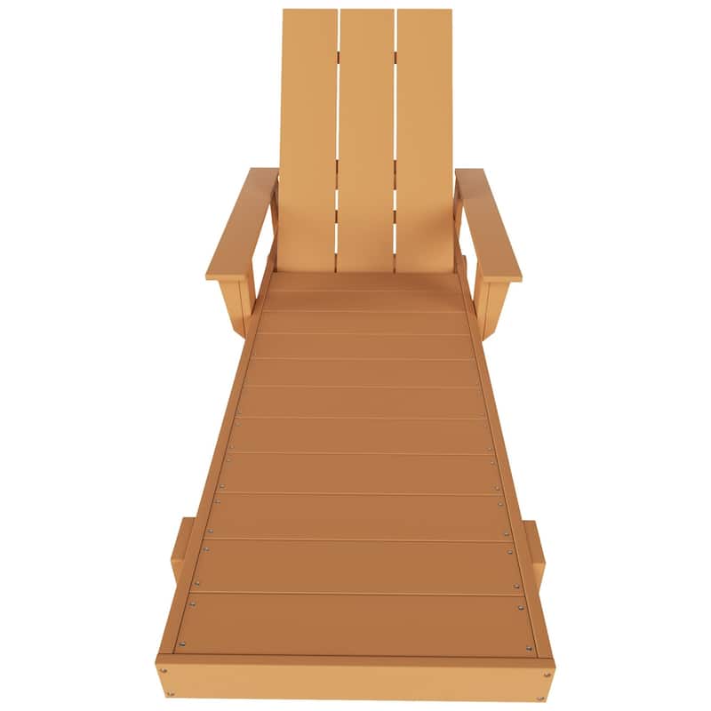 Polytrends Shoreside Modern Poly Reclining Eco-Friendly All Weather Chaise Lounge With Arms & Wheels