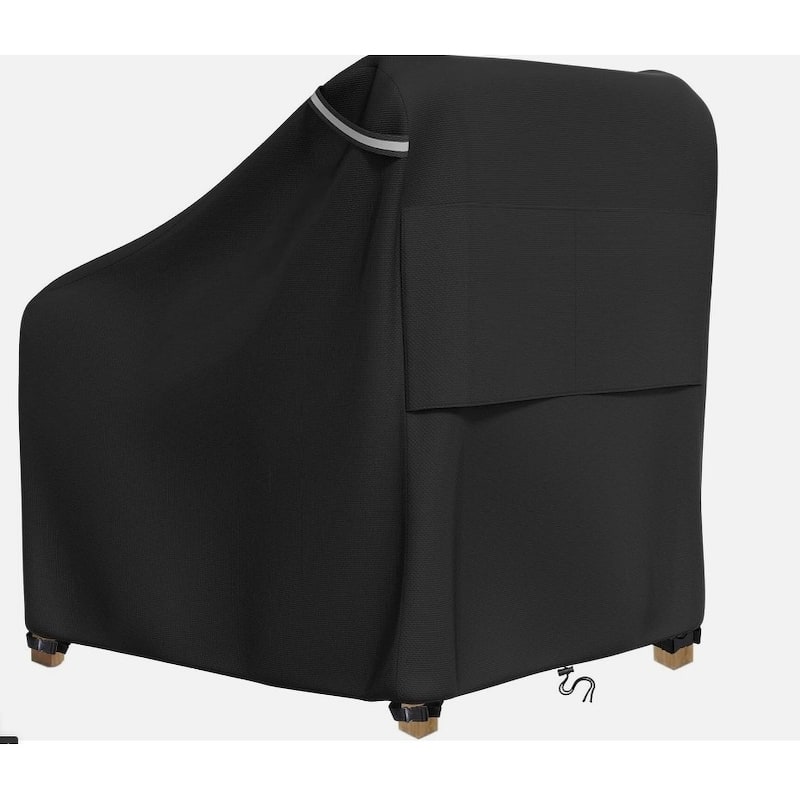 Waterproof Outdoor Chair Covers - Universal Fit for Patio Furniture, Adirondack, Wicker, Rocking & Swivel Chairs (Black) - Black - 32"x37"x36"